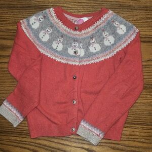 Mini Boden Fair Isle Snowman Cardigan Sweater- Size 7-8 - Christmas Girls